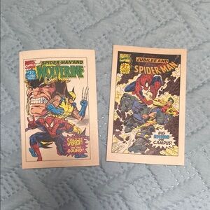 Two Mini Marvel Comics with Spider-Man and Wolverine